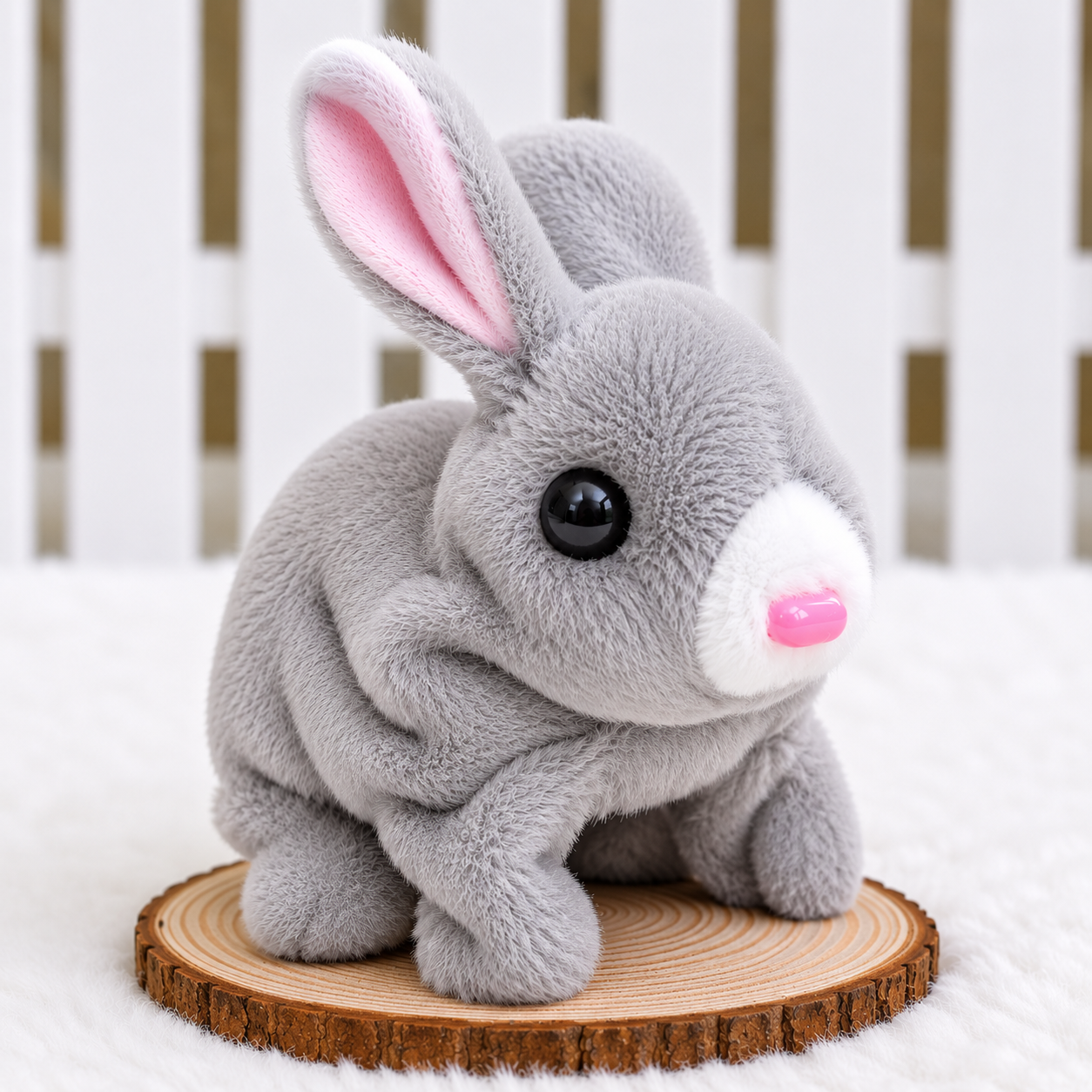 Electronic Plush Rabbit Toy Robot Bunny Walking Jumping Running Animal Shake Ears Cute Electric Pet for Kids Birthday Gifts