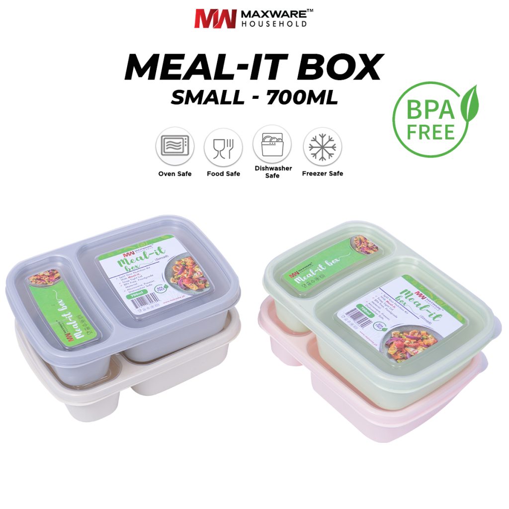 Mealit Box / Lunch Box, Small 2 portions 700ml, Large 3 portions