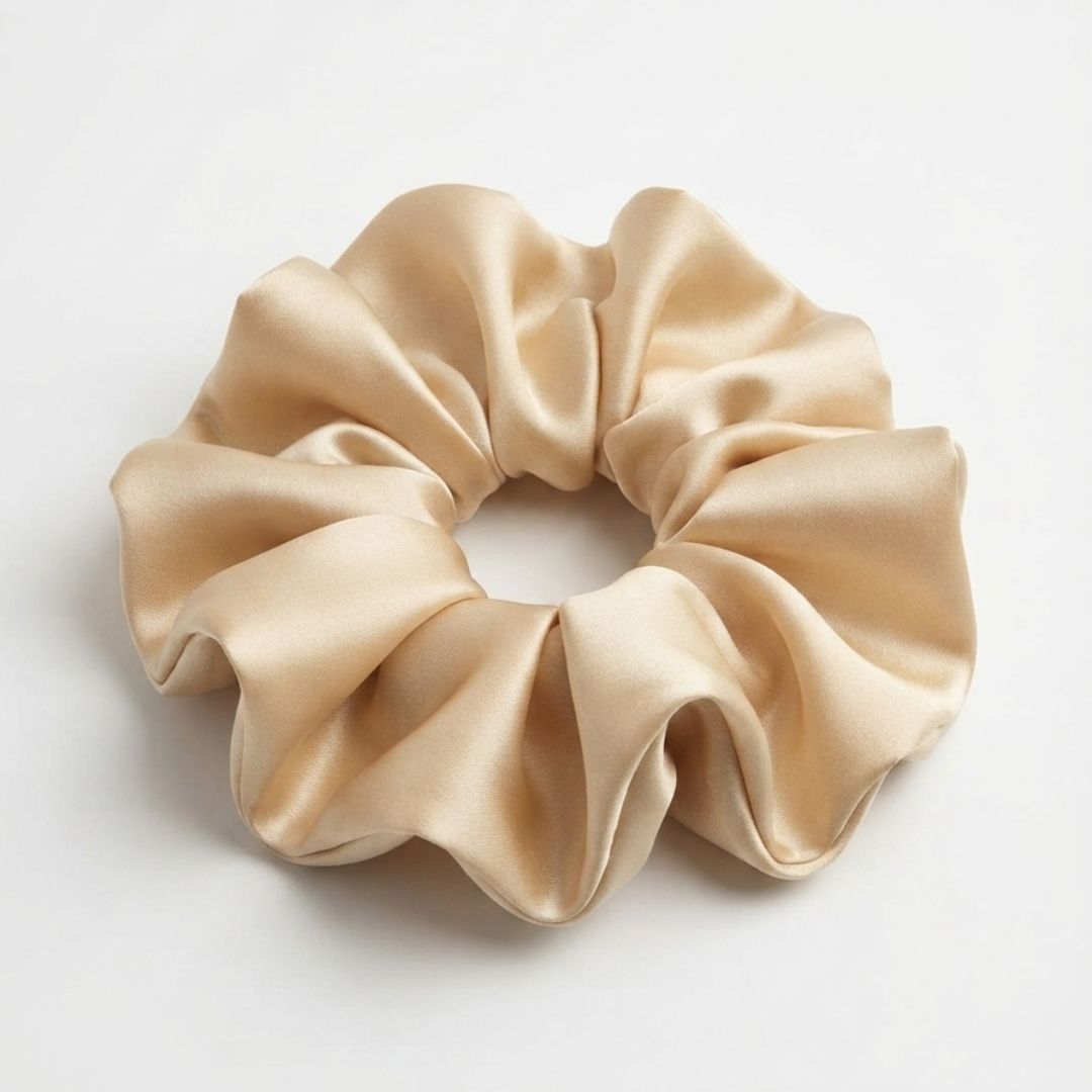 Premium Silk Satin Scrunchie for Women & Girls | Soft Satin Hair Tie | Elastic Ponytail Holder | No Damage Hair Band | Available in White, Black, Beige, Gold, Purple, Green & More | Fashion Hair Accessory for Daily Wear
