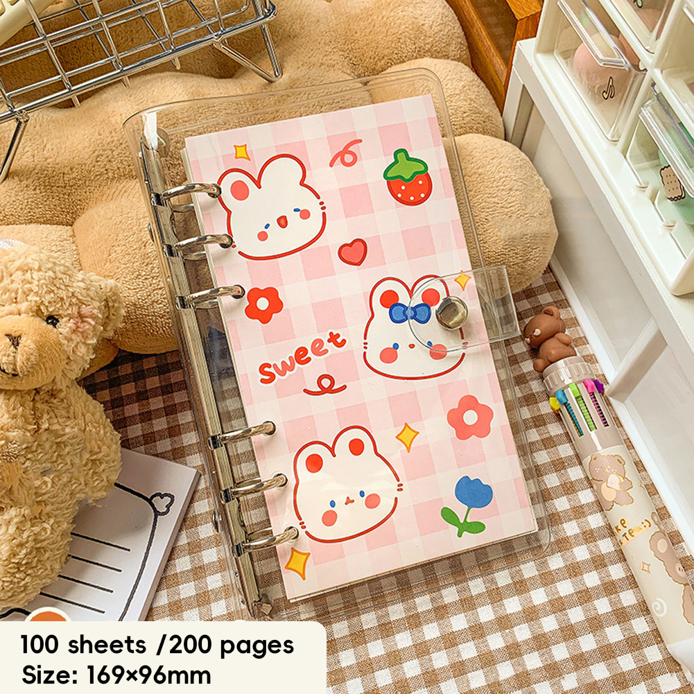 SF Korean Kawaii A6 Journal Notebook Looseleaf Binder Bear Planner For