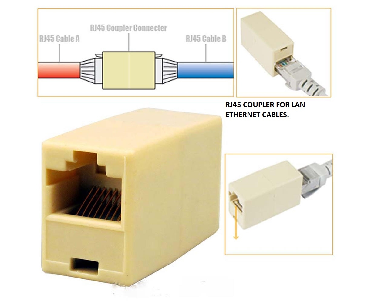 RJ45 Female Connector RJ 45 Coupler Extender Joinder Ethernet LAN Jointer