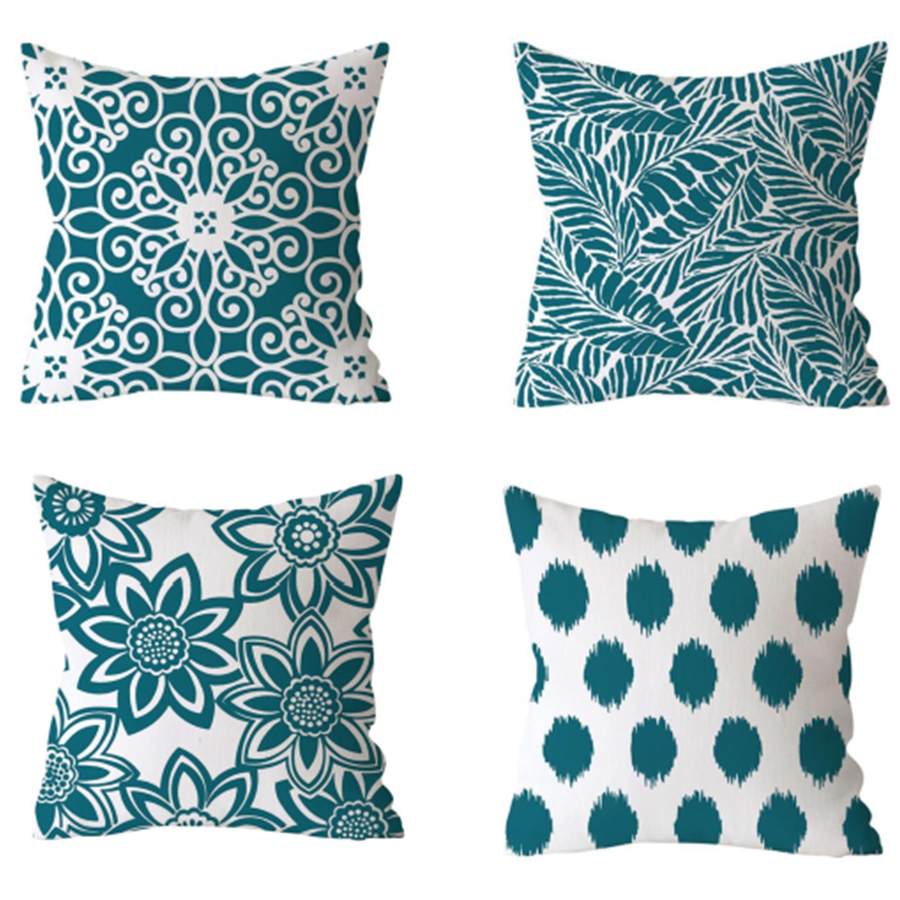 blue green sofa pillows