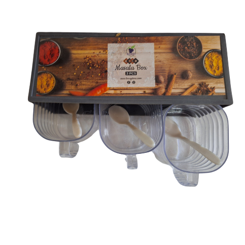 Spice Box Stackable 3-section masala box, spice box, stackable spice box, attractive ...