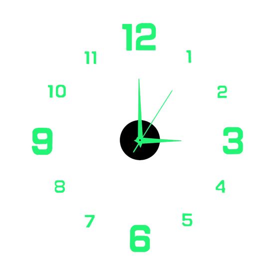 Glow in the Dark 3D Wall Clock Luminous Decorative Wall Clock for Home and Office