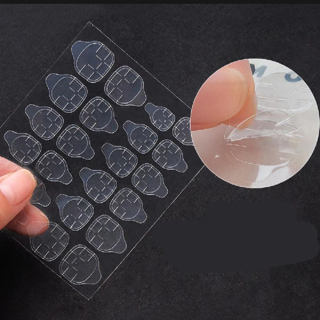 240 Pcs/10sheets False Nails Sticker Transparent Double-Side Adhesive Tapes Stickers Press On Nail Tips Extension Stick Tools