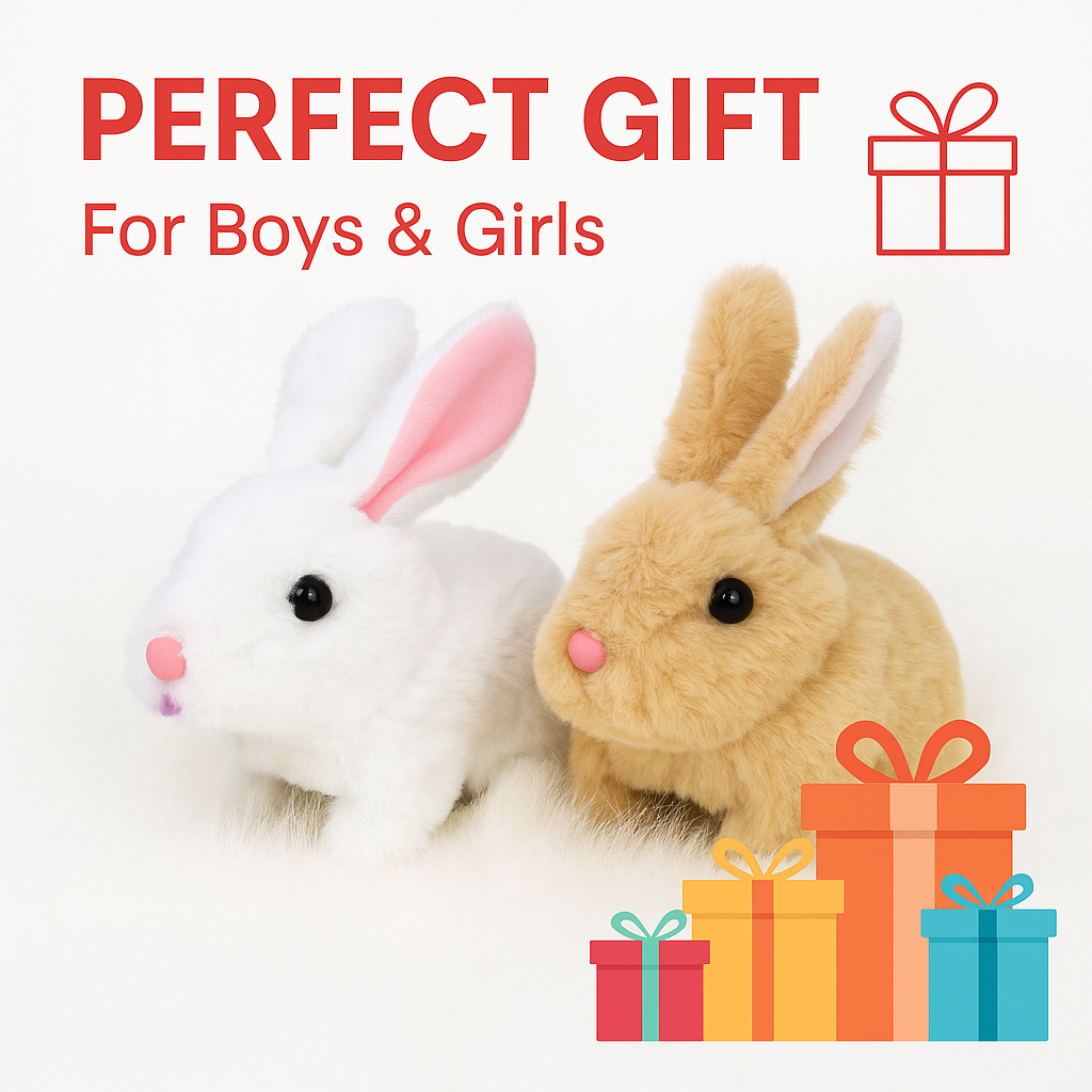 Interactive Walking Talking and Jumping Rabbit Bunny Toy for Kids Battery Operated Plush Rabbit with Wiggle Ears Twitching Nose and Hopping Action Educational Gift for Boys and Girls Soft Cuddly Plush