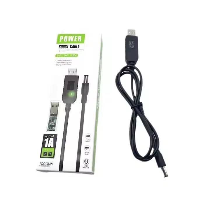 USB 5V to 12V Step Up Boost Cable for WiFi Router & Modem | Power Bank to Router Connector Cable | Voltage Booster USB Cable 5.5mm DC Jack | Works with TP-Link, D-Link, Huawei Routers