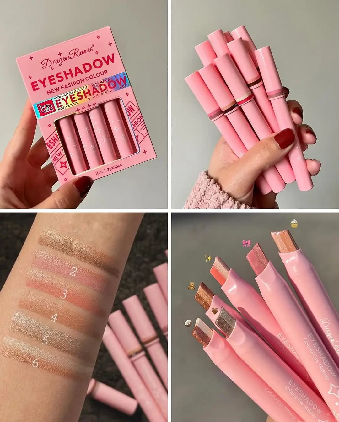 Eyeshadow Stick 2 In 1 Double Color Gradient Velvet Shadow Stick Eye Makeup Waterproof Lasting Shimmer Metallic Eyeshadow Makeup