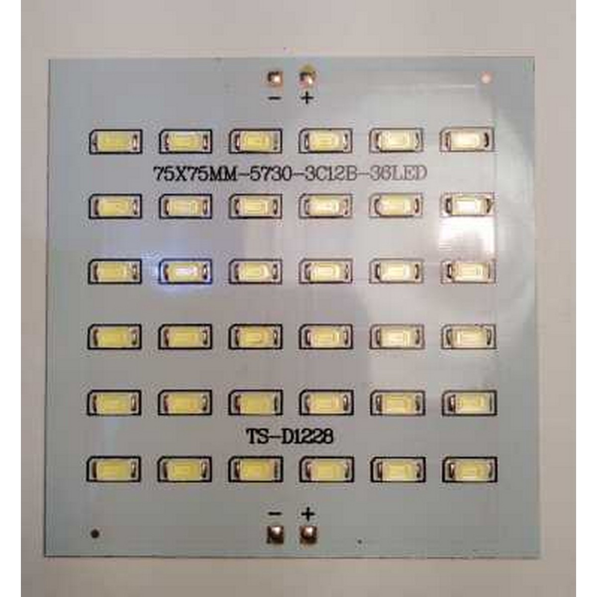 12 Volt DC LED White Emitting Diode SMD Light Board - Diameter 75x75mm - 36 LED's Extremely Bright Panel