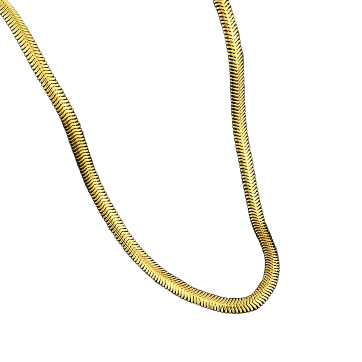 New High Quality Top Trending Snake Style Silver Neck Chain for Men - Golden