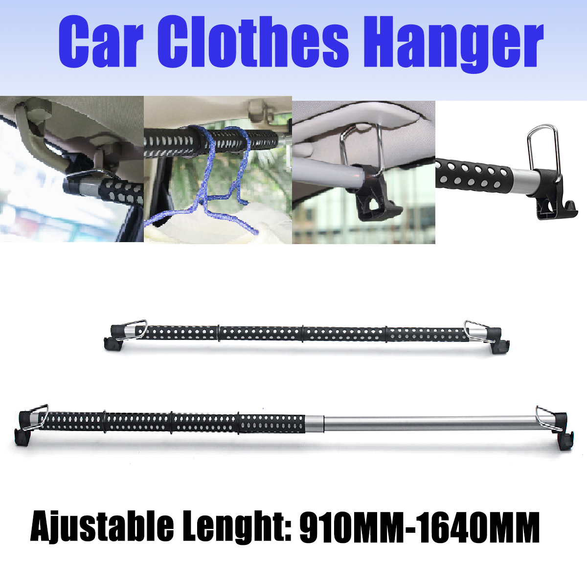 clothes hanger rod for car