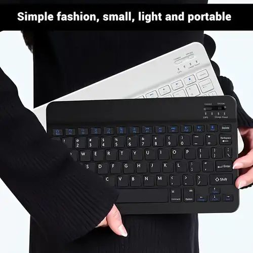 WIRELESS KEYBOARD BLUETOOTH RECHARGEABLE FOR -TABLET-MOBILE-LAPTOP CONNECT VIA BLUETOOTH