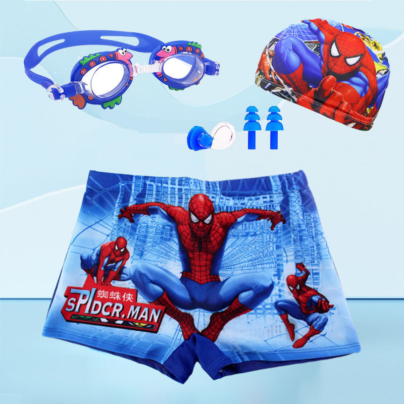boy cartoon spiderman lace-up pants 