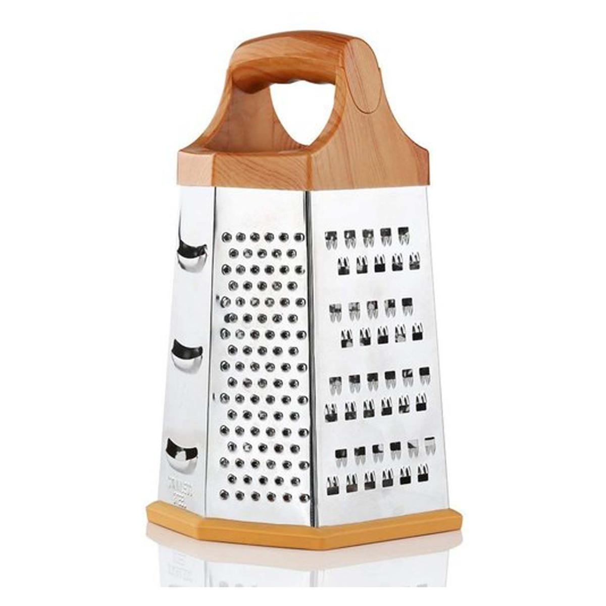 4-Sided Stainless Steel Box Cheese Carrot Food Grater Shredder 21.5*8.5cm  Silver