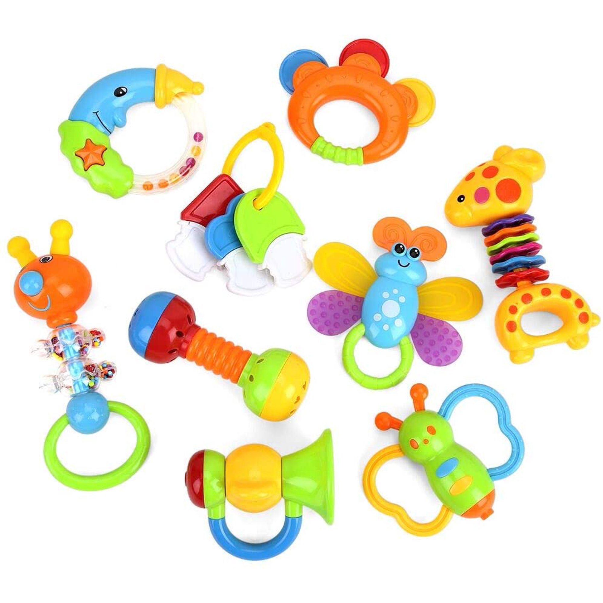 4 Pcs - Baby Rattles and Teether Toys For Kids Rattle Set For Babies