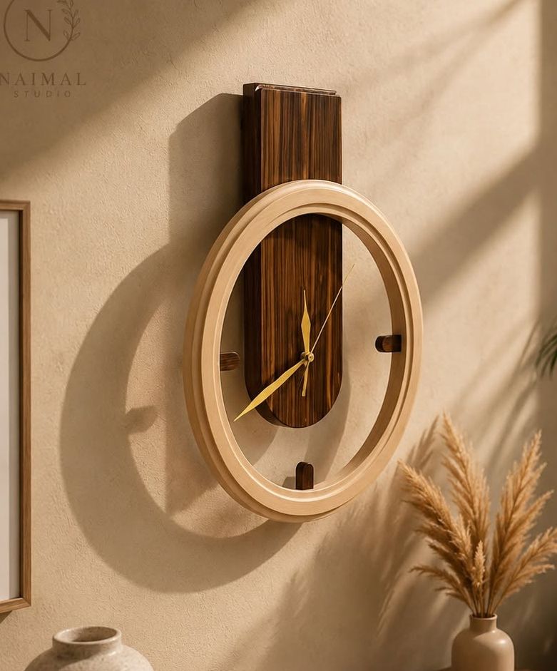 Modern Minimalist Wooden Wall Clock – Handcrafted Decorative Timepiece