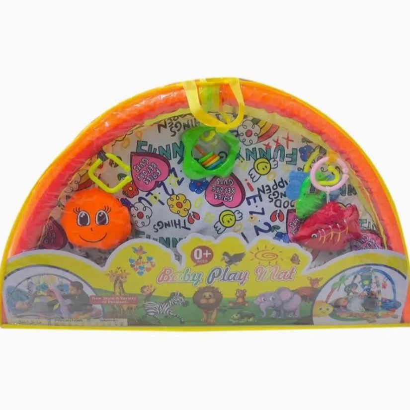 New Colorful Baby Play Gym Mat with Hanging Rattles Play Gym For Kids, Interactive Activity Center for 0+ Months, Unisex, High-Quality Playmat