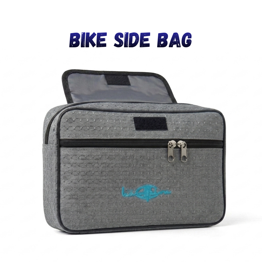 Waterproof Motorcycle Side Bag | China Parachute Fabric Bike Foot Stand Side Bag | Universal Fit | Large Storage 15.20 x 9.10 Inch | Durable, Dustproof & Weather Resistant Bike Accessories