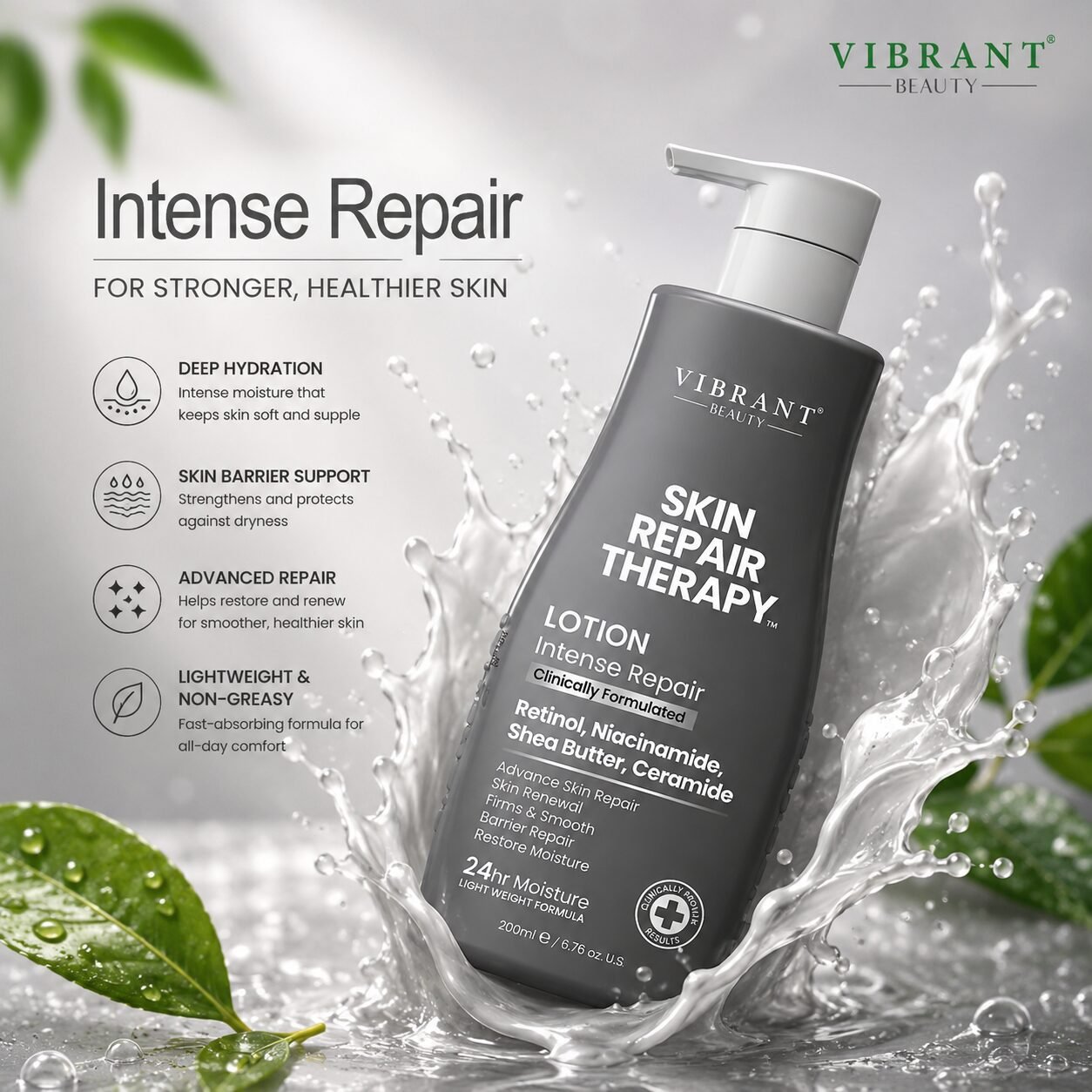 Vibrant Beauty Skin Repair Therapy Intense Repair Lotion | Moisturising Skin Care | 200ml