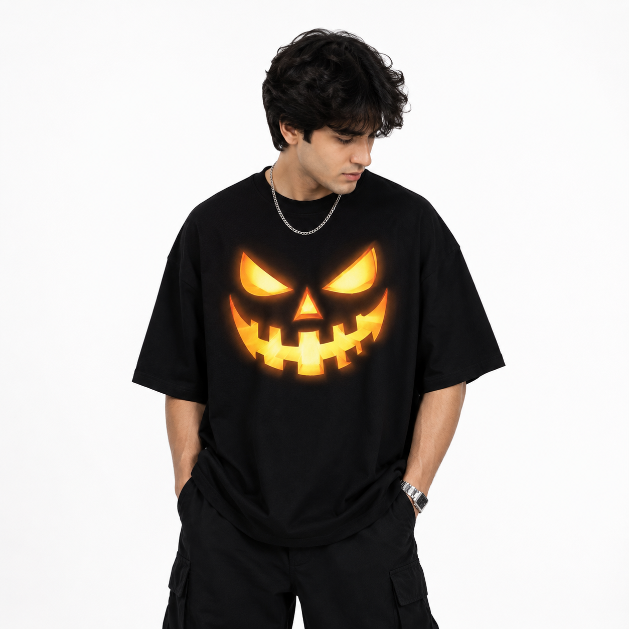 Premium Oversized T-Shirt for Men - Black New York 23 Varsity Print - Hip Hop Streetwear Cotton Tee