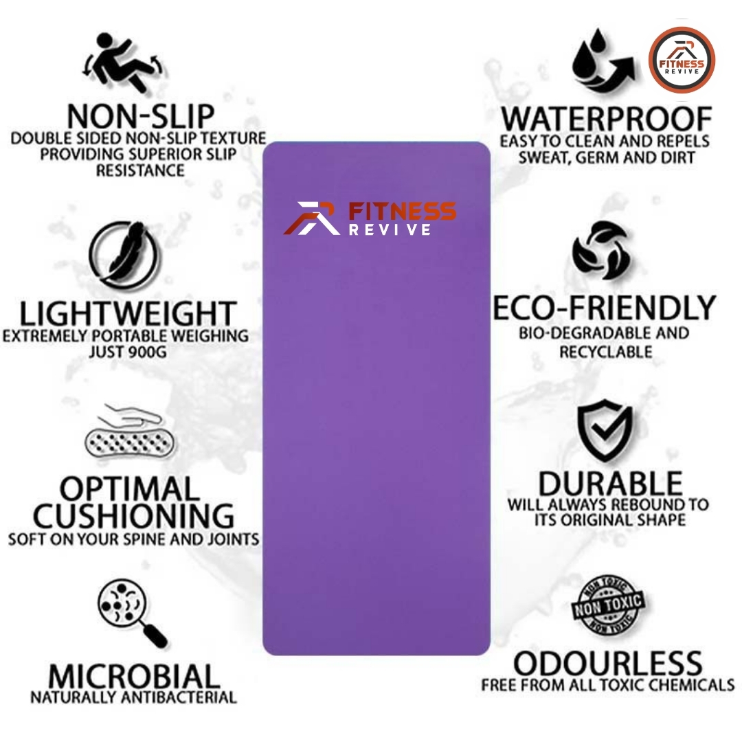 Yoga Mat 10mm – Anti-Slip Exercise Mat for Men & Women  72 x 24 Inches  Extra Thick Non-Slip Gym Mat for Yoga, Pilates, Home Workout & Stretching