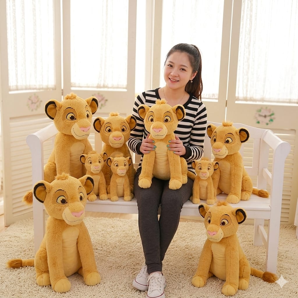 Simba Sitting Plush Toy – The Lion King Movie Inspired Soft Stuffed Lion Doll for Kids