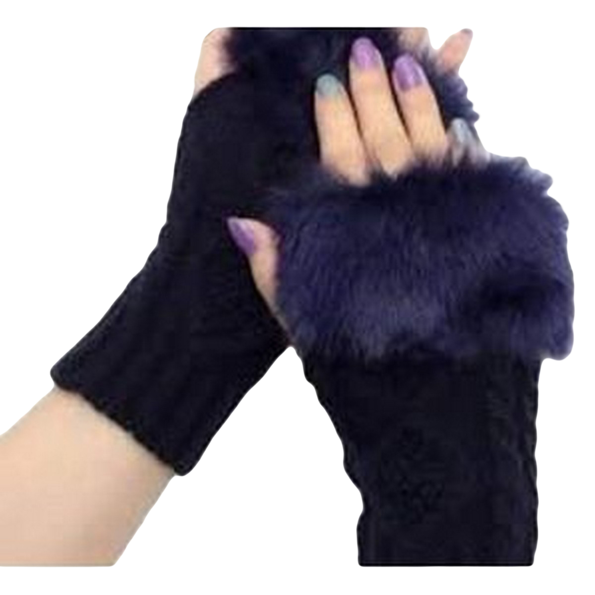 Fancy Winter Wool Fingerless Mittens Gloves for Women and Girls, Knitted and Warm