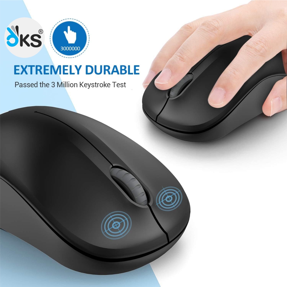 OKS® - NXG-WMS01 NexiGo 2.4G Wireless Mouse, Portable Mobile Optical Office Mouse with USB Receiver, Travel Cordless Mouse for Notebook, PC, Laptop, Computer, MacBook (Black)