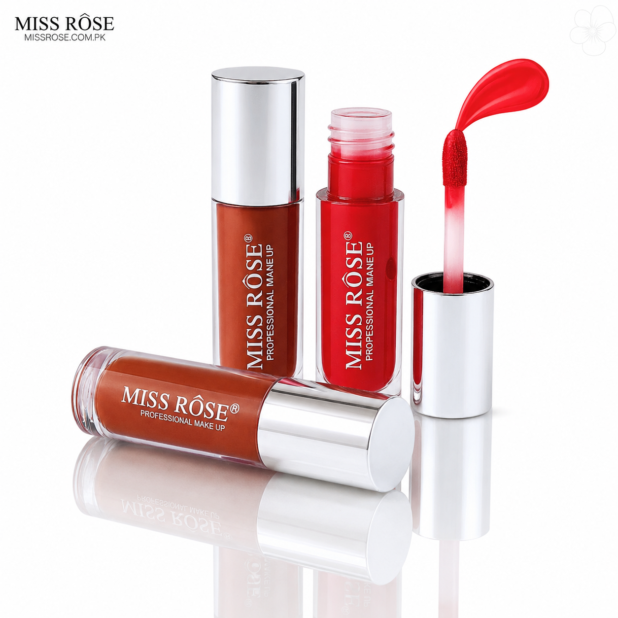 Miss Rose 3 PC Premium Hydrating Long Wear Lip Comfort Gloss Moisturizing Glossy Finish Matte Lip Gloss