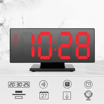 Alarm Clock Led Digital Clock Multi Function Mirror Snooze Display Time Night Lcd Table Lamp Desktop Perfect Nightstand Bedside Or Office Desk Alarm Clock Home Decor Gift Buy Online At Best Prices In