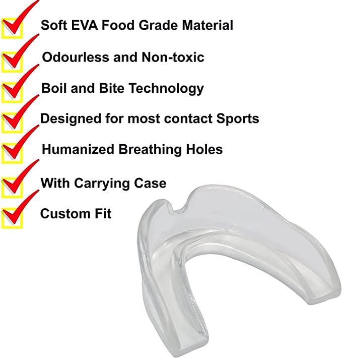 5RIDGE Mouth Guard Transparent Senior – Ultrathin Sports Mouthguard for Football, MMA, Boxing & More | Minimalist Pro Protection for Adults & Youth