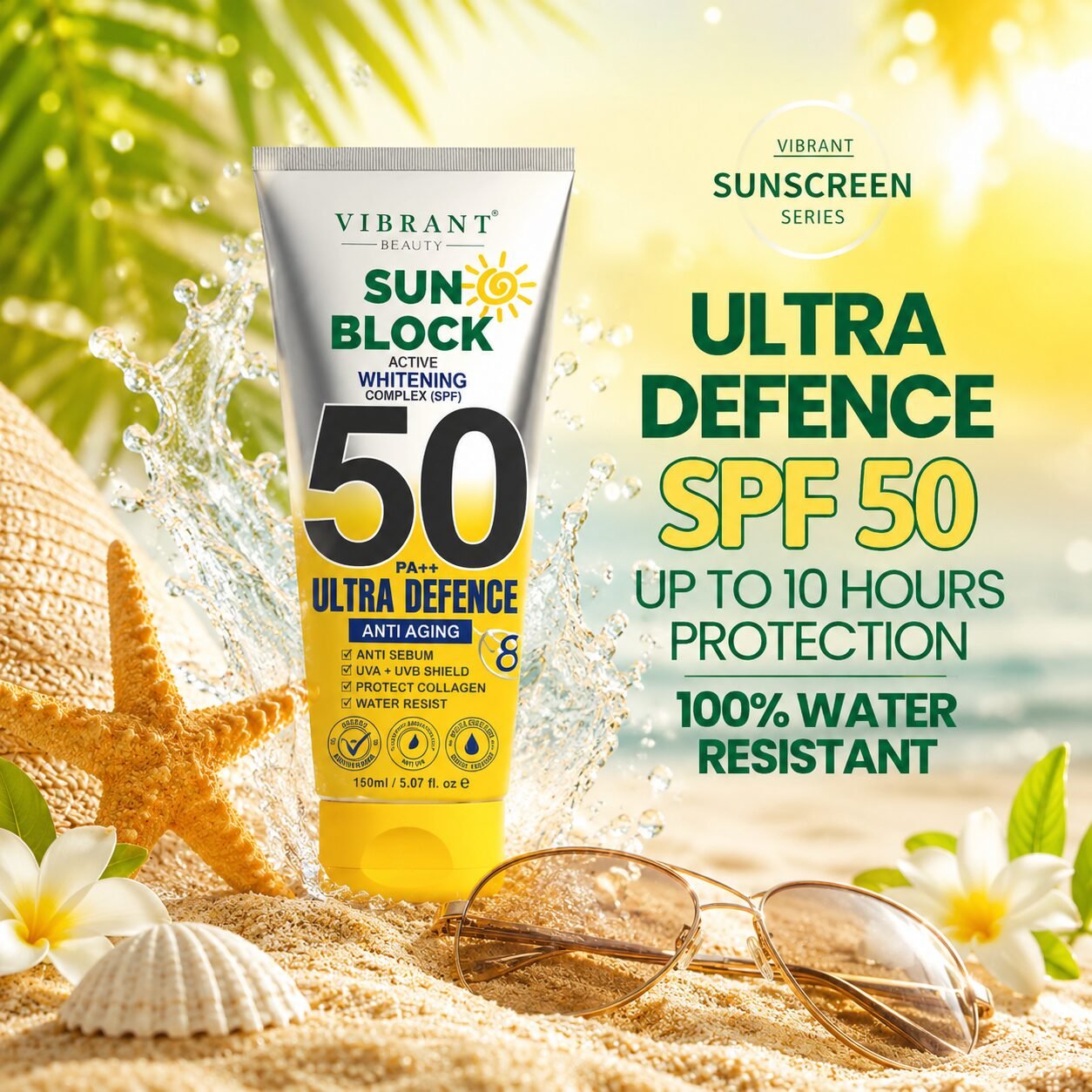 Vibrant Beauty Sunblock SPF50+ Ultra Defense | Sun Care Product | 150ml