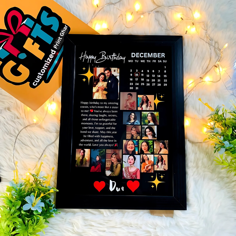 ♥️Original Product+FREE Shipping+COD ♥Moon Shape Customized Picture Photo Frame, Customized Frame with Calendar + Customized Message with upto Pictures in Moon Shape, Customized Photo Frame, Birthday Gift, Anniversary Gift, Wedding Gift, Gift for Friends