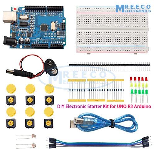 DIY Electronic Starter Kit for UNO R3 Arduino Circuit Board Electronics 12-in-1 Programmable Engineering Coding Education Steam Kit