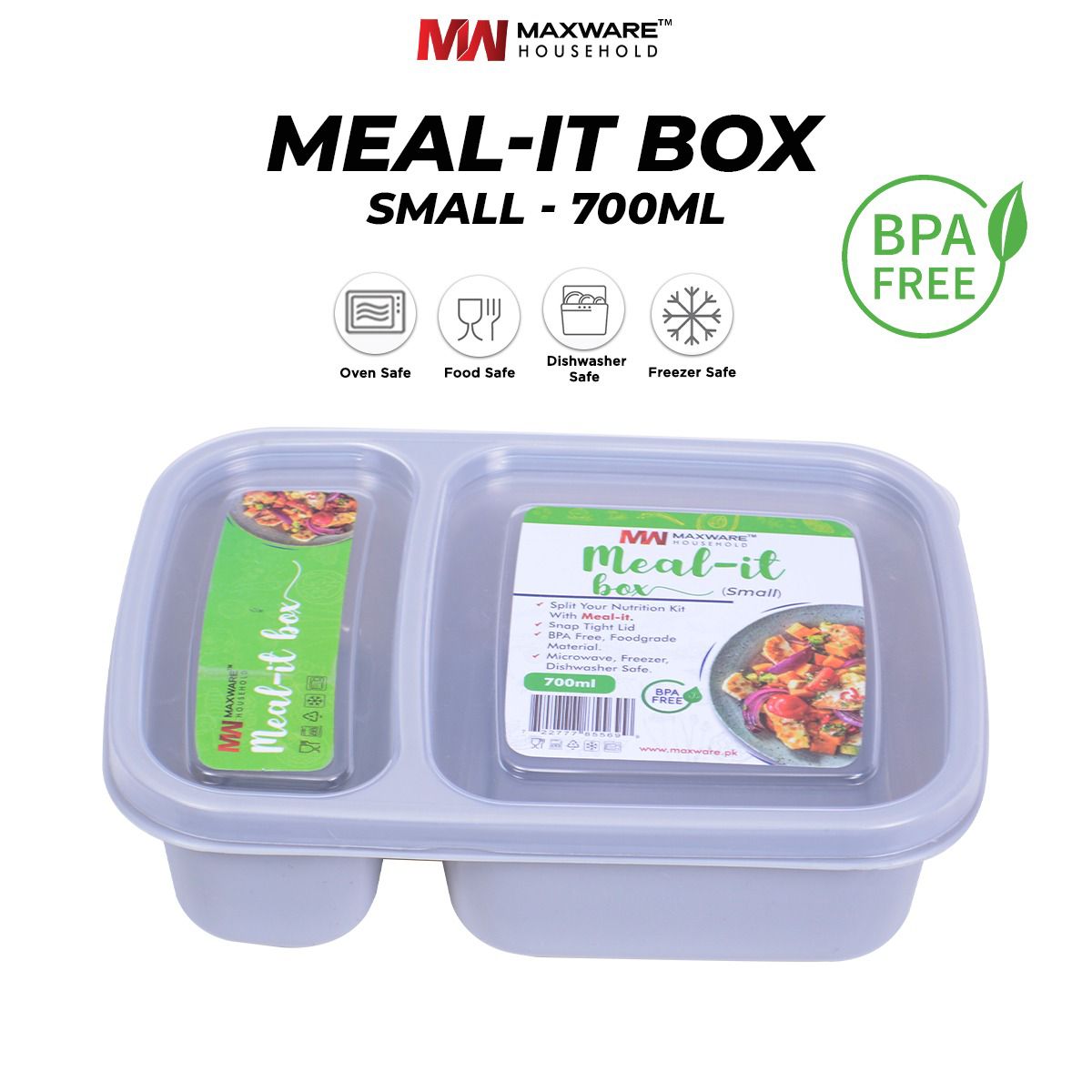 Meal It Lunch Box Small 700 ML (With Two Portions) For Office/School