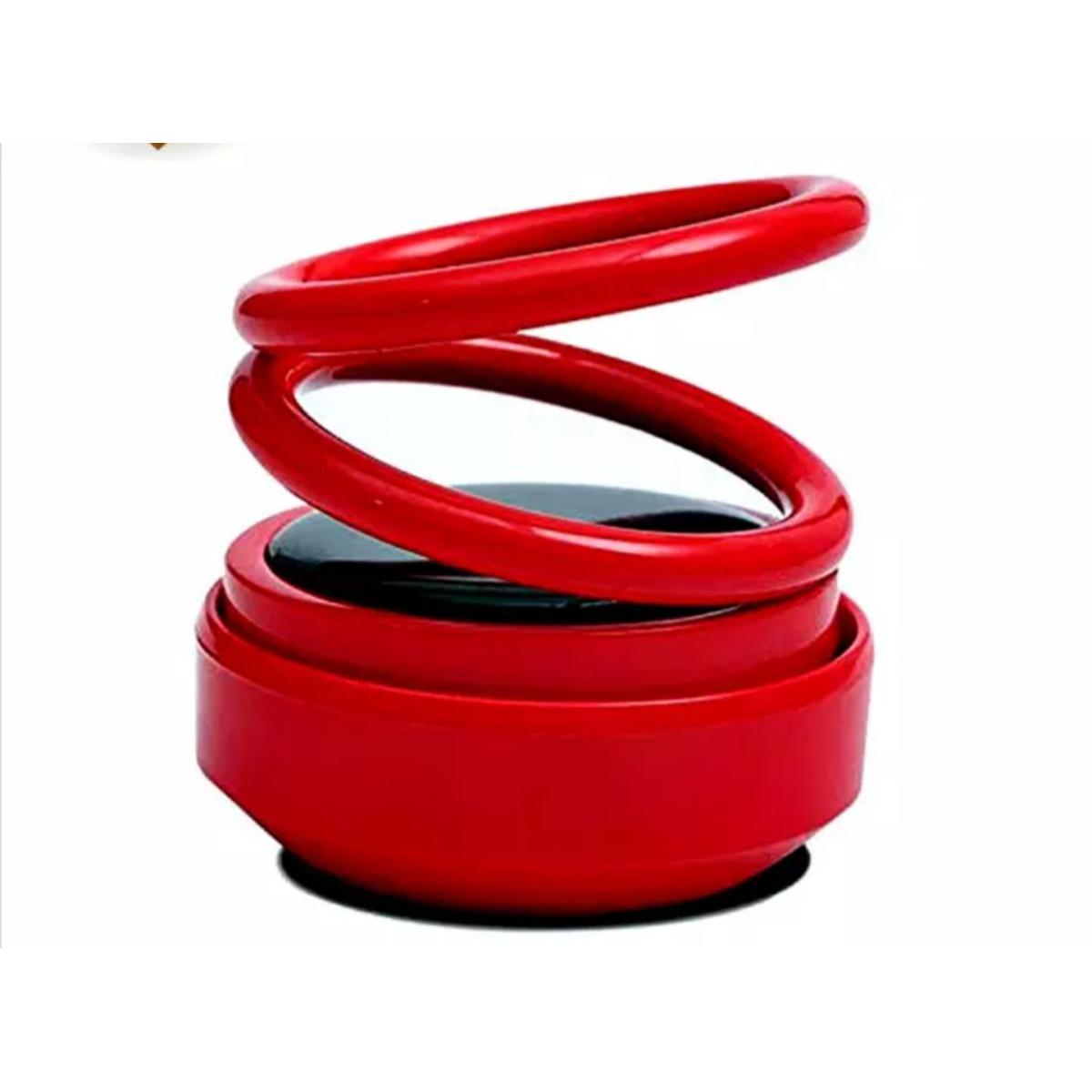 Car Air Freshener Solar Automatic Rotating Double Ring Suspension - Dancing Double Ring - Multicolor