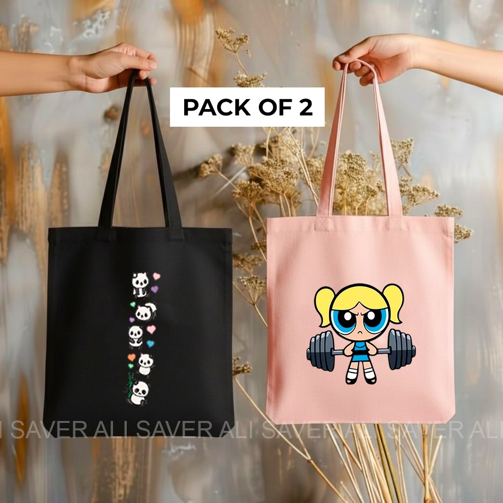 Trendy Free bear Tag Printed Tote Bag For Girls & Women