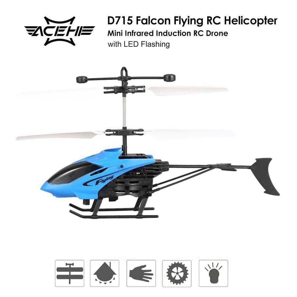 2-in-1 Remote Control & Hand Sensor Helicopter Toy with 3D Lights – Rechargeable, Multicolour Flying Toy for Boys & Kids (Indoor & Outdoor Use) (With Remote Control and Without Remote Control)