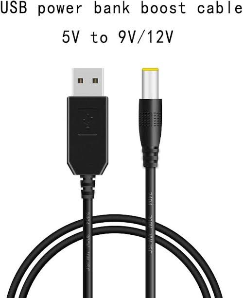 USB 5V to 12V Step Up Boost Cable for WiFi Router & Modem | Power Bank to Router Connector Cable | Voltage Booster USB Cable 5.5mm DC Jack | Works with TP-Link, D-Link, Huawei Routers