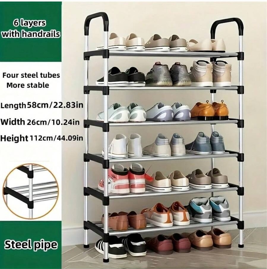 4-5-6 Layer Shoe Rack Multifunctional Book Rack Accessories Rack for Home and Office Durable Non Breakable Shoe Organizer Stainless Steel Layer Imported Shoe Rack Easy Assembly (Check variations then place order shukrya)