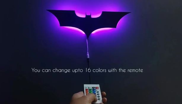 ZF 3D Batman Led Wall Lamp Wooden ZRK 7mm Thickness - Gaming Decor - ZF Tycoon room decor - Color Black