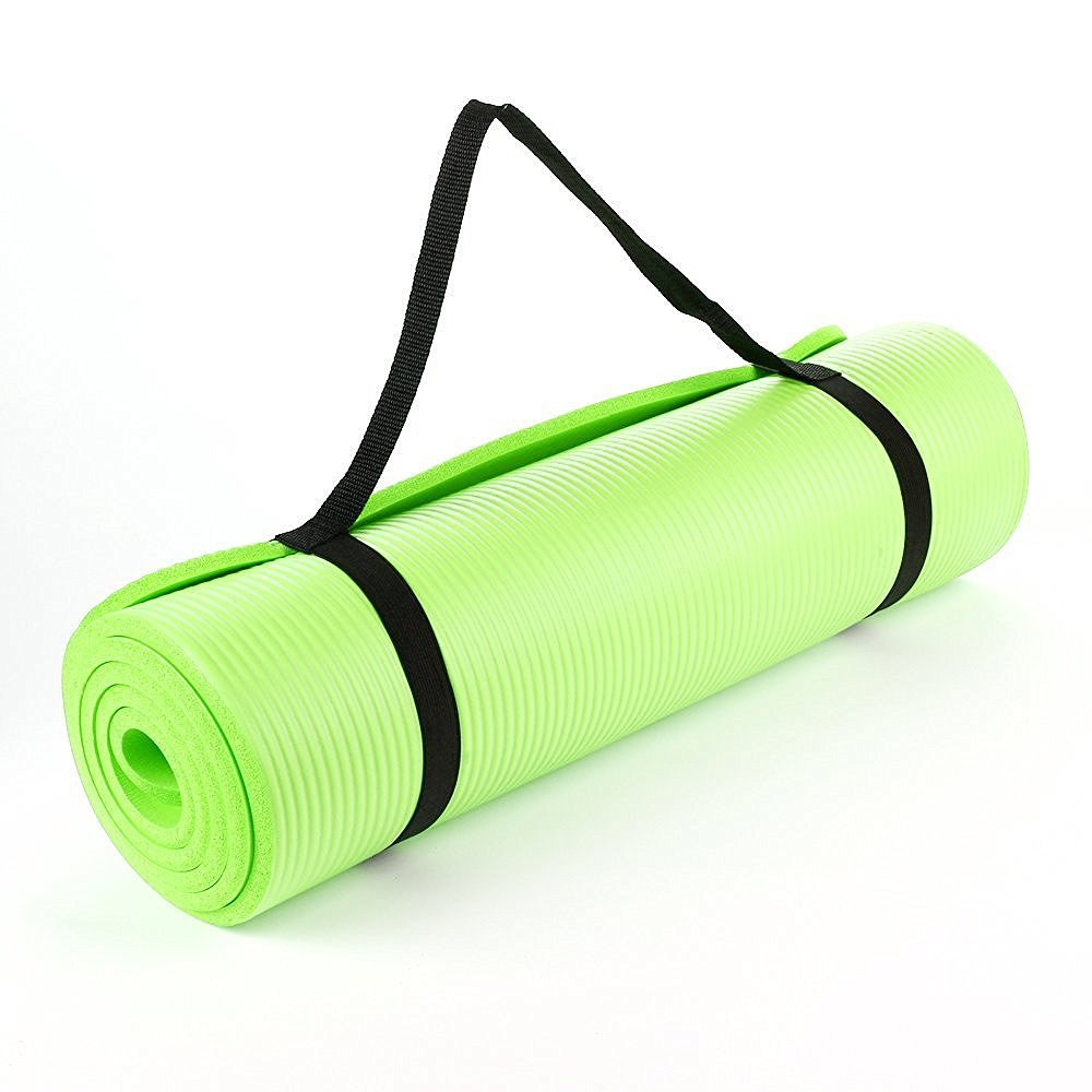15MM  Thick Yoga Mat Fitness & Exercise Mat with Easy-Cinch Yoga Mat Carrier Strap, 72"L x 24"W  Thick