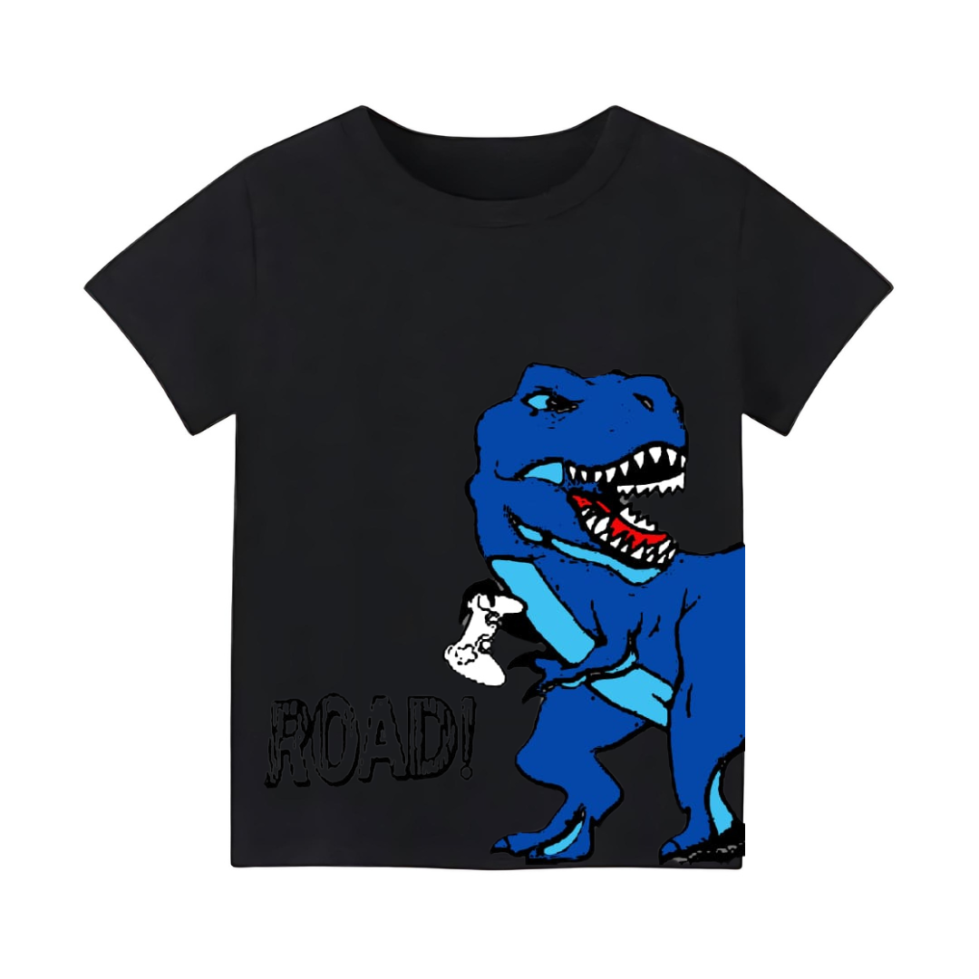 Chote Bachay Printed T-Shirts for Boys - Dino Black T-shirt - Premium Printed T-shirts For Teen Boys & Girls - High Quality T-shirts For Toddler Boys & Girls - 100% Cotton, High-Quality DTF Prints, Ages 6 Months to 12 Years, Free Delivery