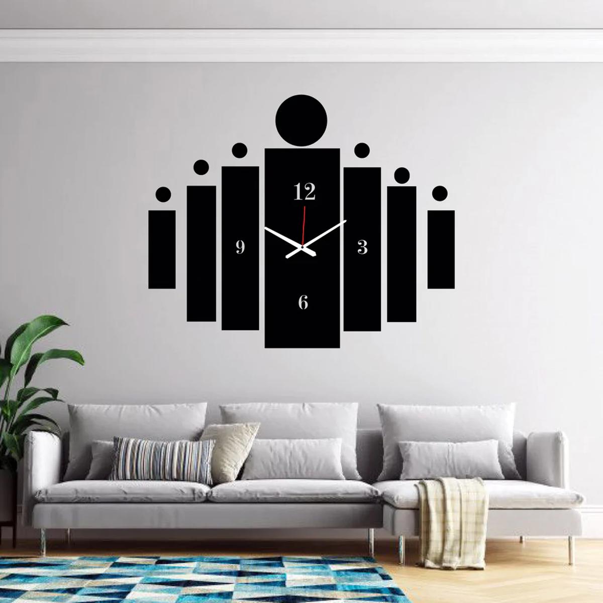 New 3D Wooden Wall Clock Sticker Rectangular Wall Clock Wall Stickers Wooden Clocks Modern Design Big Clocks For Living Room
