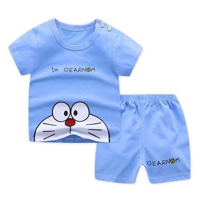 T-Shirts And Short Pants For Kids Baby Boys And Baby Girls  Round Neck Short Sleeves Tee Top's Clothes Sets Dresses Outfit Fajar Stock