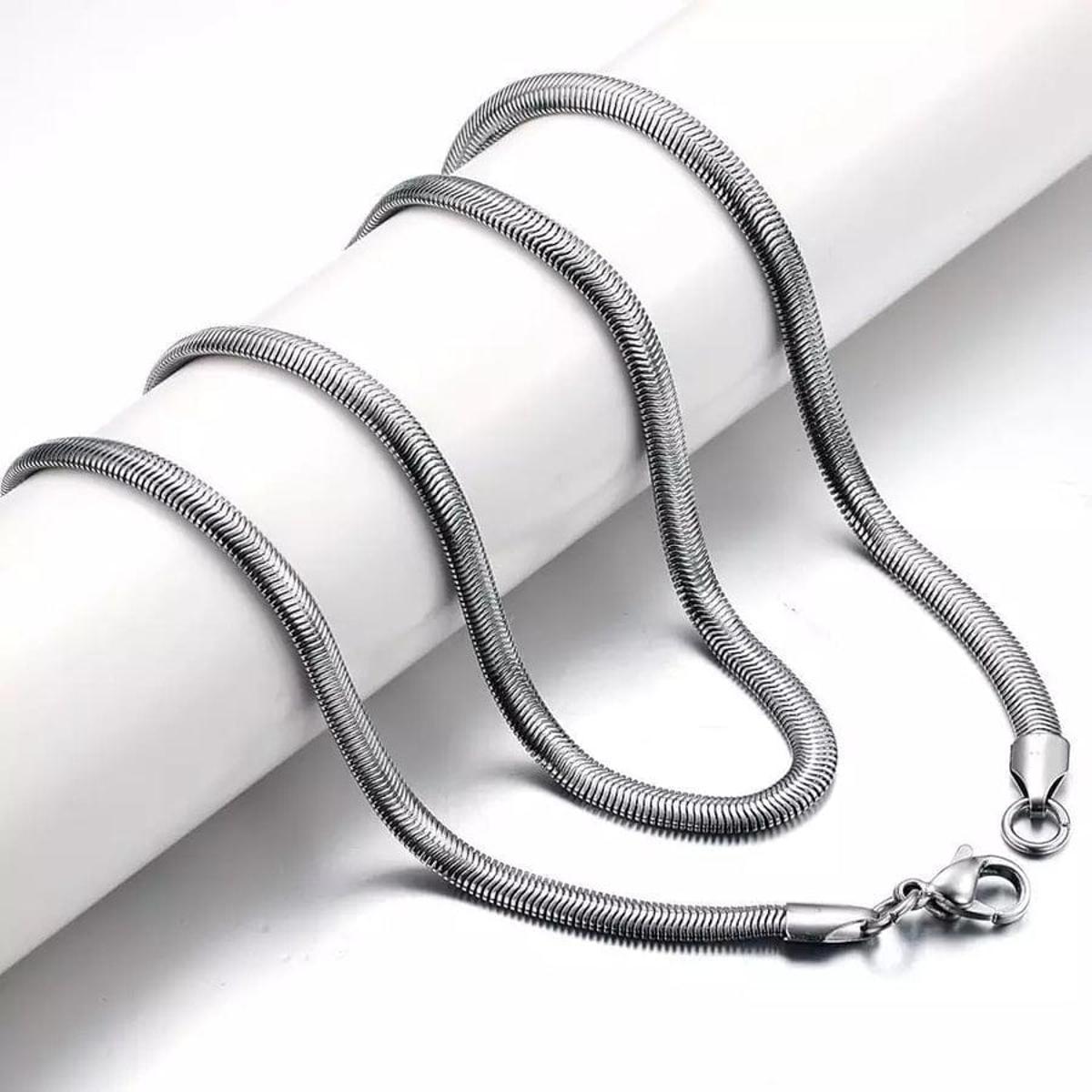 New High Quality Top Trending Snake Style Silver Neck Chain for Men - Silver