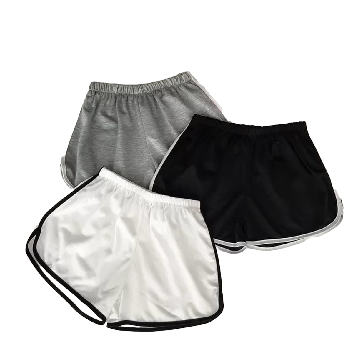 Women's Casual Shorts Pack of 3 Comfortable Loose High Waist mid Thigh Length Solid Color New Arrivals Affordable Fashion Clothing