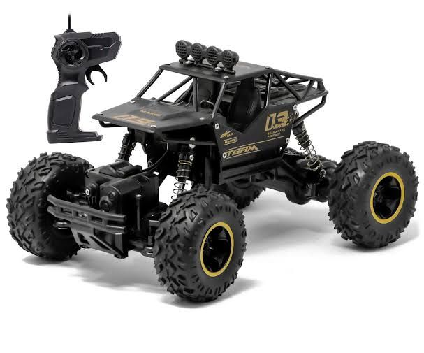 Toyz Remote Control Plastic Racing Car, Rock Crawler 4 Wheel Drive Metal Alloy Body Remote Control Rock Climber High Speed Monster Car (Assorted Colour)
