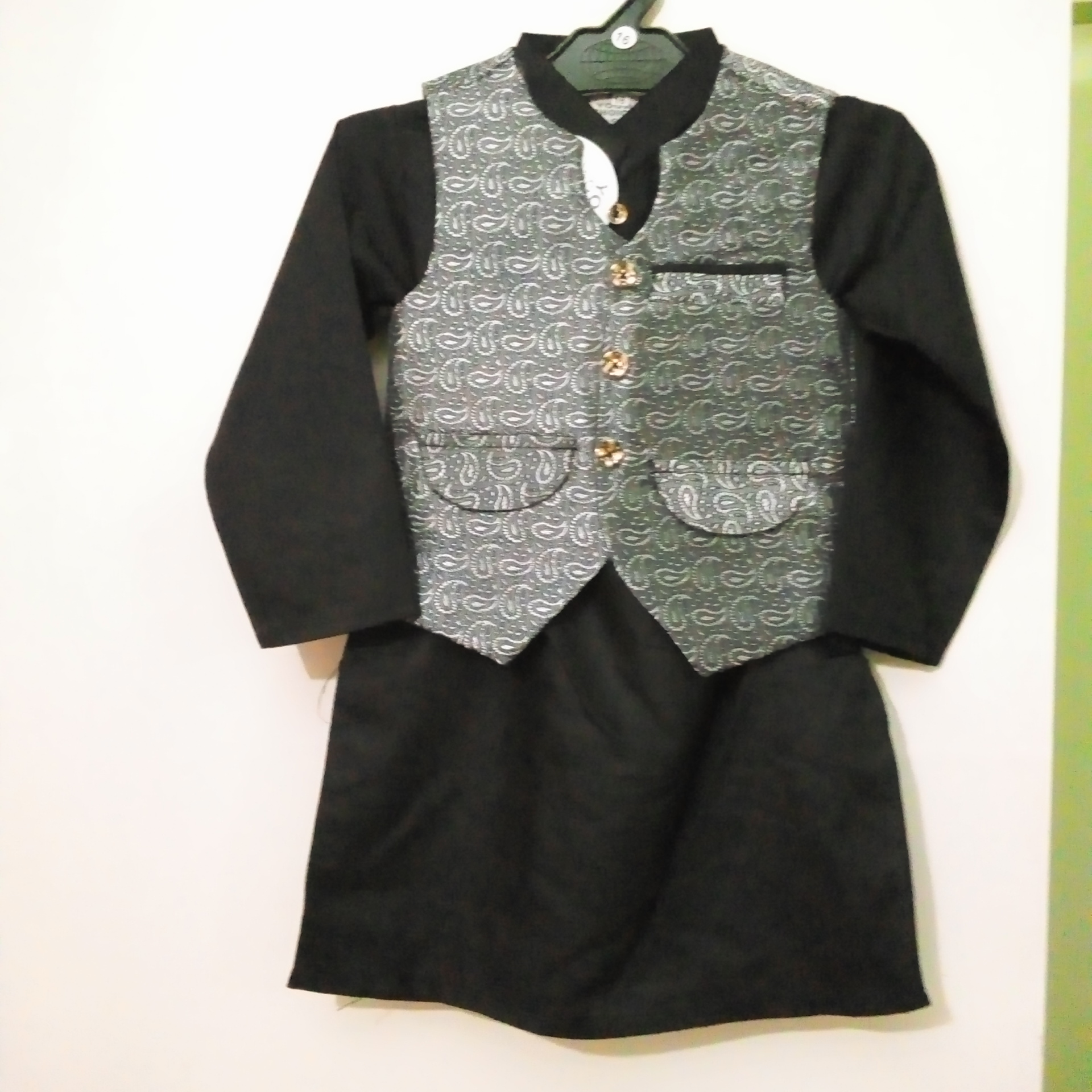 jamawar waistcoat black