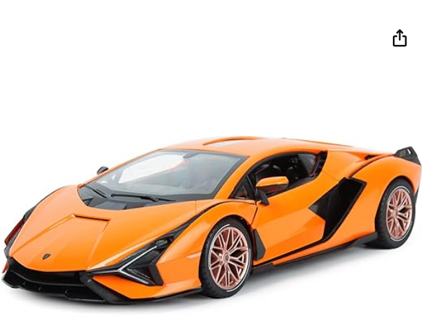 1:24 Lamborghini Sian FKP37 Alloy Diecast Model – Smoke Exhaust Effect, Metal Body, Light & Sound, Pull Back, Openable Doors